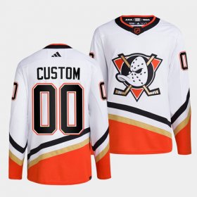 Wholesale Cheap Men\'s Anaheim Ducks Custom White 2022-23 Reverse Retro Stitched Jersey