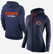 Wholesale Cheap Women's Nike Chicago Bears Full-Zip Performance Hoodie Dark Blue