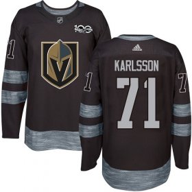 Wholesale Cheap Adidas Golden Knights #71 William Karlsson Black 1917-2017 100th Anniversary Stitched NHL Jersey