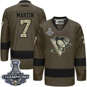 Wholesale Cheap Penguins #7 Paul Martin Green Salute to Service 2017 Stanley Cup Finals Champions Stitched NHL Jersey