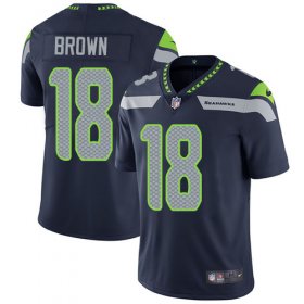 Wholesale Cheap Nike Seahawks #18 Jaron Brown Steel Blue Team Color Men\'s Stitched NFL Vapor Untouchable Limited Jersey