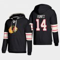 Wholesale Cheap Chicago Blackhawks #14 Chris Kunitz Black adidas Lace-Up Pullover Hoodie