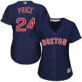 Wholesale Cheap Red Sox #24 David Price Navy Blue Alternate Women's Stitched MLB Jersey