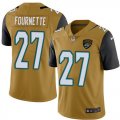 Wholesale Cheap Nike Jaguars #27 Leonard Fournette Gold Men's Stitched NFL Limited Rush Jersey