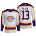 Wholesale Cheap Men's Los Angeles Kings #13 Gabriel Vilardi White 2022 Reverse Retro Stitched Jersey