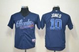 Wholesale Cheap Braves #10 Chipper Jones Blue Cool Base Stitched Youth MLB Jersey