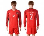 Wholesale Cheap Portugal #2 Bruno Alves Home Long Sleeves Soccer Country Jersey