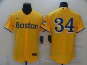 Wholesale Cheap Men's Boston Red Sox #34 David Ortiz Gold 2021 City Connect Stitched MLB Flex Base Nike Jersey