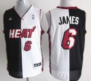 Wholesale Cheap Miami Heat #6 LeBron James Revolution 30 Swingman Black/White Two Tone Jersey