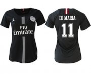 Wholesale Cheap Women's Jordan Paris Saint-Germain #11 Di Maria Home Soccer Club Jersey