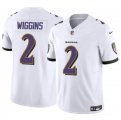 Cheap Men's Baltimore Ravens #2 Nate Wiggins White 2024 Draft F.U.S.E. Vapor Limited Football Jersey