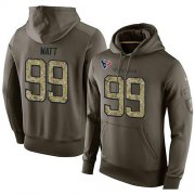 Wholesale Cheap NFL Men's Nike Houston Texans #99 J.J. Watt Stitched Green Olive Salute To Service KO Performance Hoodie