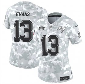 Cheap Women\'s Tampa Bay Buccaneers #13 Mike Evans 2024 F.U.S.E Arctic Camo Salute To Service Limited Stitched Football Jersey(Run Small)