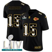 Wholesale Cheap Kansas City Chiefs #15 Patrick Mahomes Nike Carbon Black Super Bowl LIV 2020 Vapor Cristo Redentor Limited NFL Jersey