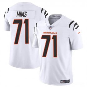 Cheap Men\'s Cincinnati Bengals #71 Amarius Mims White 2024 Draft Vapor Untouchable Limited Football Stitched Jersey