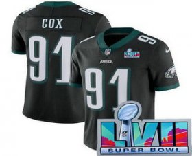 Cheap Men\'s Philadelphia Eagles #91 Fletcher Cox Limited Black Super Bowl LVII Vapor Jersey