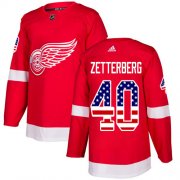 Wholesale Cheap Adidas Red Wings #40 Henrik Zetterberg Red Home Authentic USA Flag Stitched Youth NHL Jersey