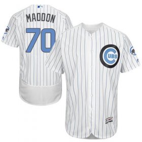 Wholesale Cheap Cubs #70 Joe Maddon White(Blue Strip) Flexbase Authentic Collection Father\'s Day Stitched MLB Jersey