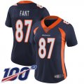 Wholesale Cheap Nike Broncos #87 Noah Fant Navy Blue Alternate Women's Stitched NFL 100th Season Vapor Limited Jersey