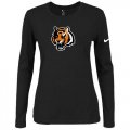 Wholesale Cheap Women's Nike Cincinnati Bengals Of The City Long Sleeve Tri-Blend NFL T-Shirt Black-2