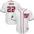 Wholesale Cheap Washington Nationals #22 Juan Soto Majestic 2019 World Series Champions Home Big & Tall Cool Base Player Jersey White