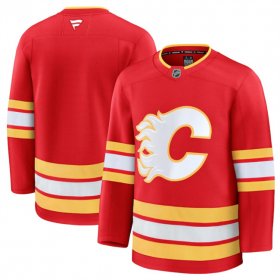 Men\'s Calgary Flames Blank Red 2024-25 Home Stitched Hockey Jersey