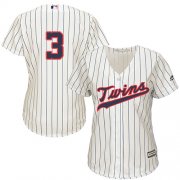 Wholesale Cheap Twins #3 Harmon Killebrew Cream Strip Alternate Women's Stitched MLB Jersey