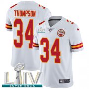 Wholesale Cheap Nike Chiefs #34 Darwin Thompson White Super Bowl LIV 2020 Men's Stitched NFL Vapor Untouchable Limited Jersey