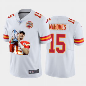 Cheap Kansas City Chiefs #15 Patrick Mahomes Nike Team Hero Vapor Limited NFL 100 Jersey White Golden