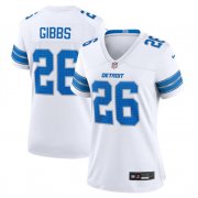 Cheap Women's Detroit Lions #26 Jahmyr Gibbs White Stitched Jersey(Run Smaller)