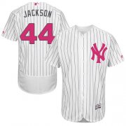 Wholesale Cheap Yankees #44 Reggie Jackson White Strip Flexbase Authentic Collection Mother's Day Stitched MLB Jersey