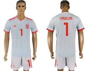 Wholesale Cheap Spain #1 Casillas Away Soccer Country Jersey