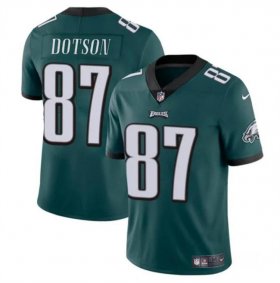 Cheap Men\'s Philadelphia Eagles #87 Jahan Dotson Green Vapor Untouchable Limited Stitched Football Jersey