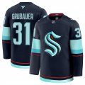 Men's Seattle Kraken #31 Philipp Grubauer Navy 2024-25 Home Stitched Hockey Jersey