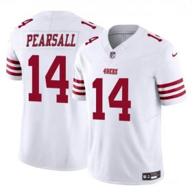 Cheap Men\'s San Francisco 49ers #14 Ricky Pearsall White 2024 Draft F.U.S.E. Vapor Untouchable Limited Football Stitched Jersey