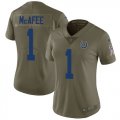 Wholesale Cheap Nike Colts #1 Pat McAfee Olive Women's Stitched NFL Limited 2017 Salute to Service Jersey