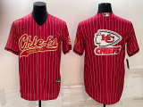 Wholesale Cheap Men's Kansas City Chiefs Red Team Big Logo With Patch Cool Base Stitched Baseball Jersey