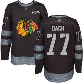 Wholesale Cheap Adidas Blackhawks #77 Kirby Dach Black 1917-2017 100th Anniversary Stitched NHL Jersey