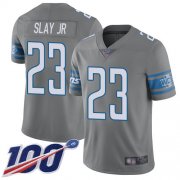 Wholesale Cheap Nike Lions #23 Darius Slay Jr Gray Men's Stitched NFL Limited Rush 100th Season Jersey