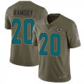 Wholesale Cheap Nike Jaguars #20 Jalen Ramsey Olive Men's Stitched NFL Limited 2017 Salute to Service Jersey