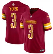 Cheap Men's Washington Commanders #3 Cade York Burgundy 2024 F.U.S.E Vapor Limited Football Stitched Jersey