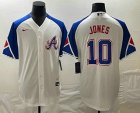 Cheap Men\'s Atlanta Braves #10 Chipper Jones White 2023 City Connect Cool Base Stitched Jersey