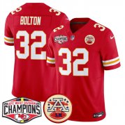 Cheap Men's Kansas City Chiefs #32 Nick Bolton Red F.U.S.E. 2024 AFC West Division Champions Vapor Limited Stitched Football Jersey