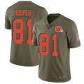 Wholesale Cheap Nike Browns #81 Austin Hooper Olive Youth Stitched NFL Limited 2017 Salute To Service Jersey