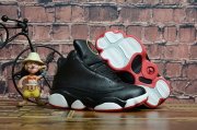 Wholesale Cheap Kids' Air Jordan 13 Playoff Shoes Black/White-red