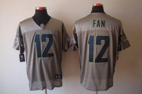 Wholesale Cheap Nike Seahawks #12 Fan Grey Shadow Men\'s Stitched NFL Elite Jersey