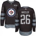 Wholesale Cheap Adidas Jets #26 Blake Wheeler Black 1917-2017 100th Anniversary Stitched NHL Jersey