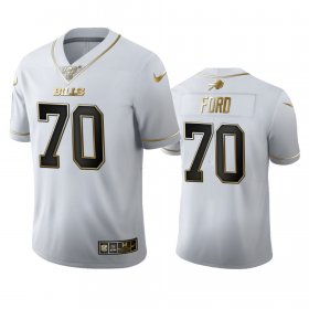 Wholesale Cheap Buffalo Bills #70 Cody Ford Men\'s Nike White Golden Edition Vapor Limited NFL 100 Jersey