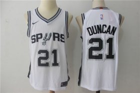 Wholesale Cheap Men\'s San Antonio Spurs #21 Tim Duncan White 2017-2018 Nike Swingman Stitched NBA Jersey