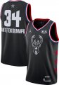 Wholesale Cheap Jordan Men's 2019 NBA All-Star Game #34 Giannis Antetokounmpo Black Dri-FIT Swingman Jersey